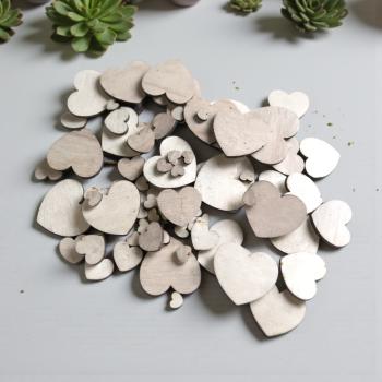 Herz Streudeko Holz Tischdeko Bastel Kreativ Bedarf Hochzeit Dekoherzen Streuteile verschiedene Größen